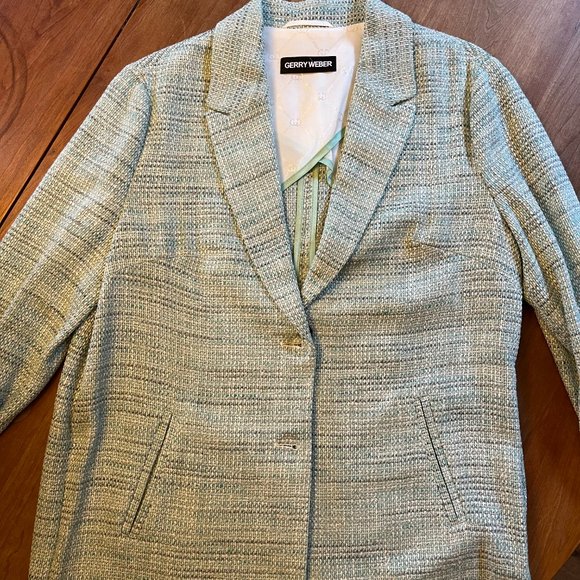 Gerry Weber Jacket Green Mint Woven Mid Length Outwear - Picture 1 of 11